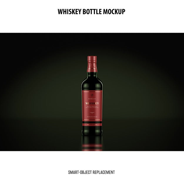 Free Whiskey Bottle Mockup Psd