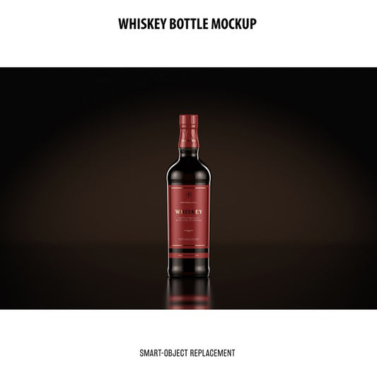 Free Whiskey Bottle Mockup Psd