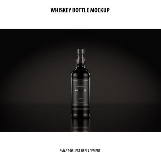 Free Whiskey Bottle Mockup Psd