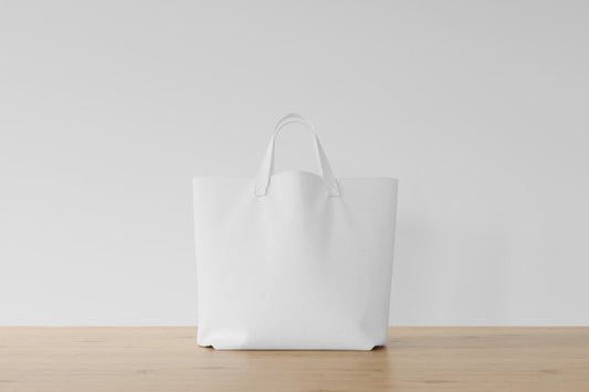 Free White Bag On Wooden Floor Psd
