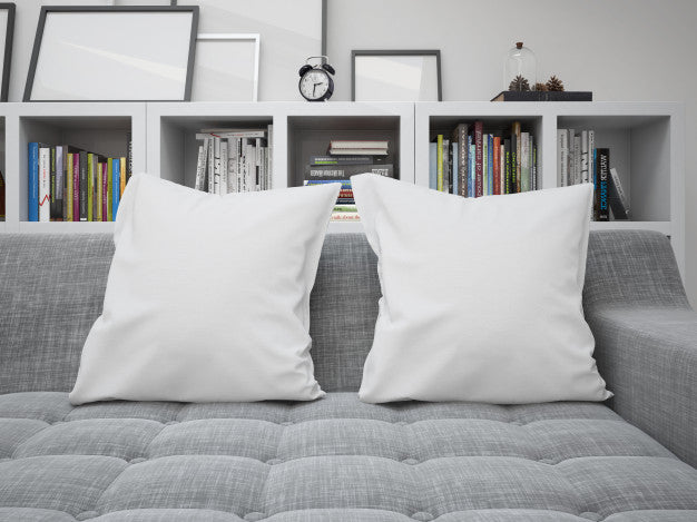 Free White Blank Cushions Mockup On A Sofa Psd