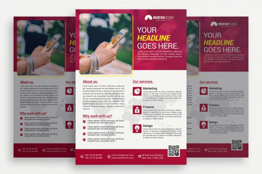 Free White Business Brochure With Pink Details Psd