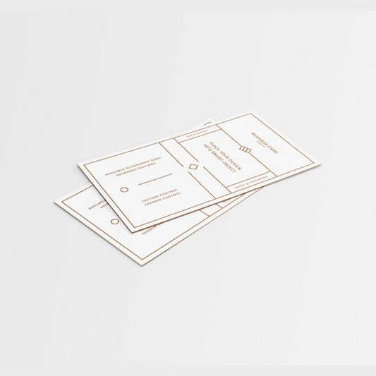 Free White Business Card Mock Up With Golden Details Psd