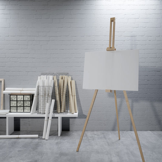 Free White Canvas On A Easel At The Art Room Psd