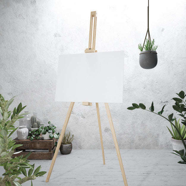 Free White Canvas On A Easel Psd