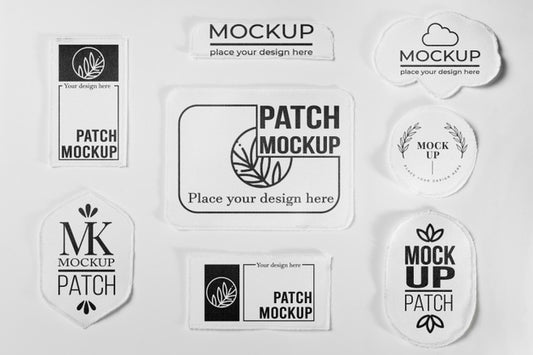 Free White Clothing Patch Collection Psd