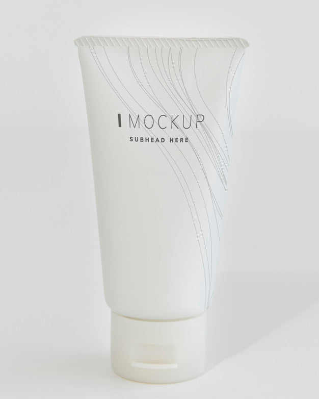 Free White Face Cream Tube Mockup Psd