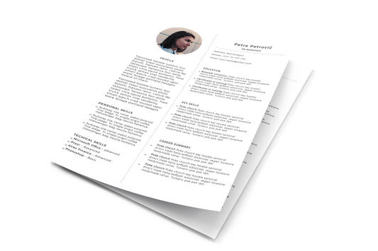 Free CV Resume Template for Photoshop (PSD) Format