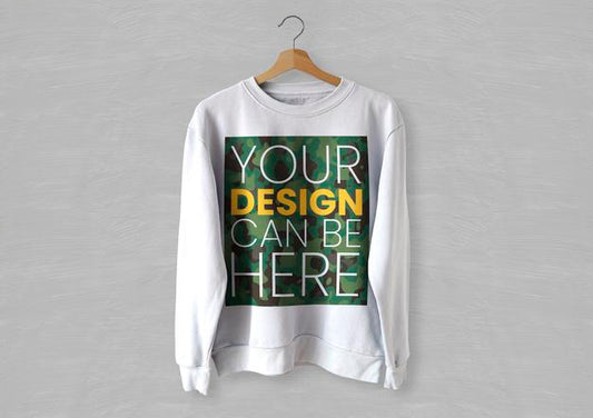 Free White Front Sweater Mockup Psd