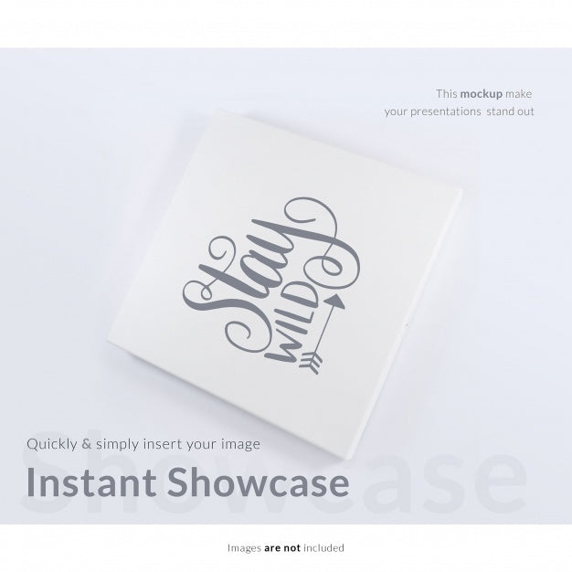 Free White Gift Box Mock Up Psd