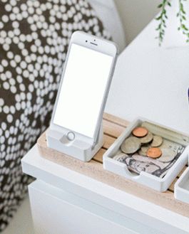 Free White Iphone On A Nightstand
