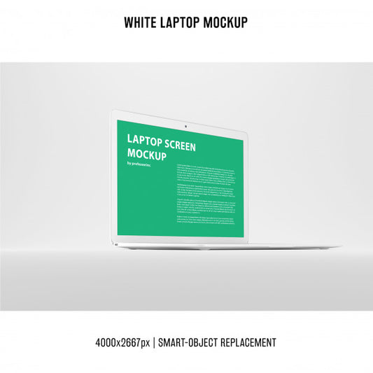 Free White Laptop Mockup Psd