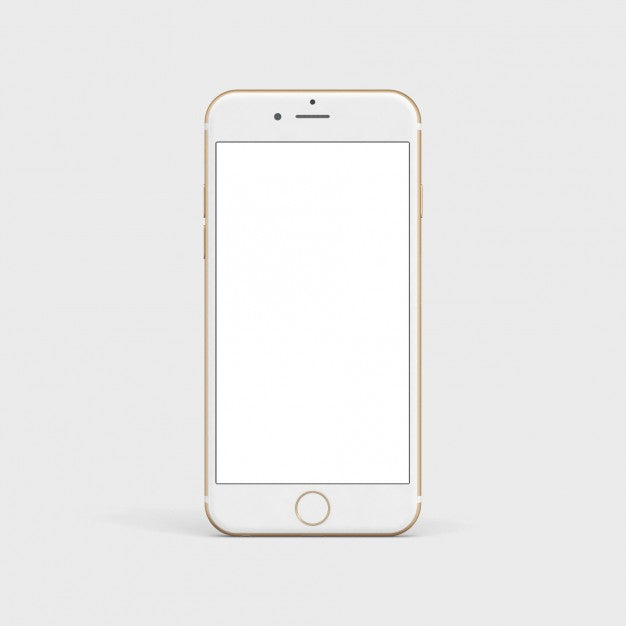 Free White Mobile iPhone 7 Mockup Front View