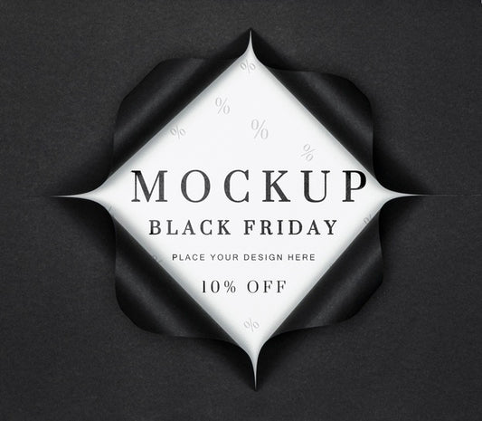Free White Mock-Up And Torn Paper Black Friday Psd