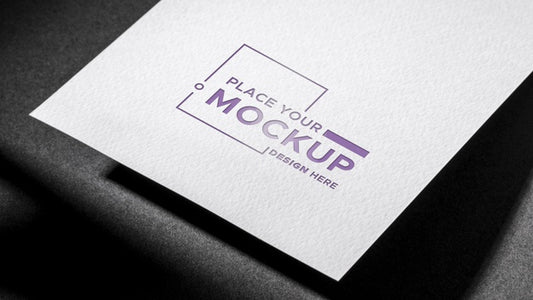 Free White Paper Business Card Mock-Up Dark Background Psd