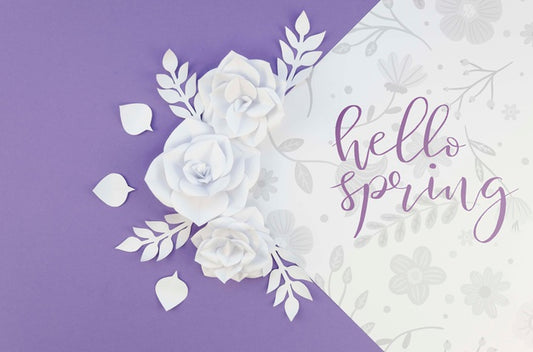 Free White Paper Flowers Ornament Psd