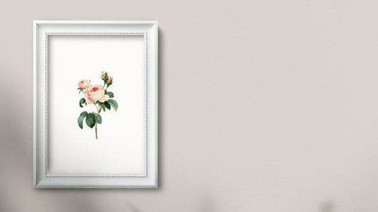 Free White Picture Frame Hanging On A Wall Illustration Psd