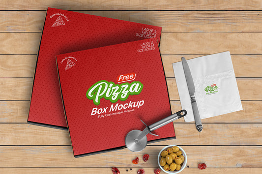 Free White Pizza Box Mockup