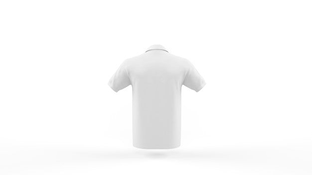 Free White Polo Shirt Mockup Template Isolated, Back View Psd