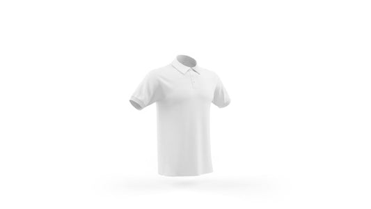 Free White Polo Shirt Mockup Template Isolated, Front View Psd
