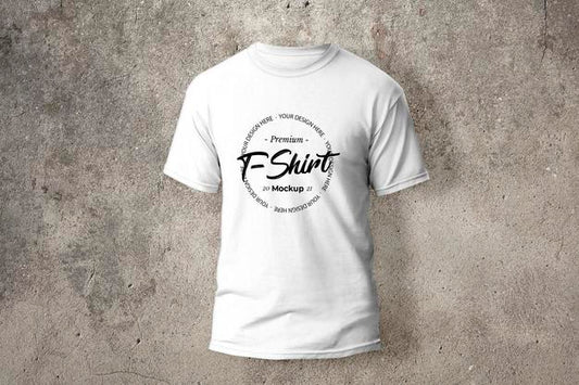 Free White T-Shirt With Silkscreen Mockup Psd