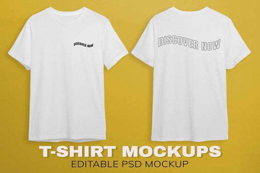 Free White T-Shirts Mockup Design Psd