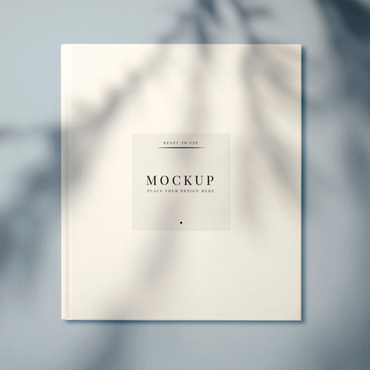Free White Textbook Cover Design Mockup Psd