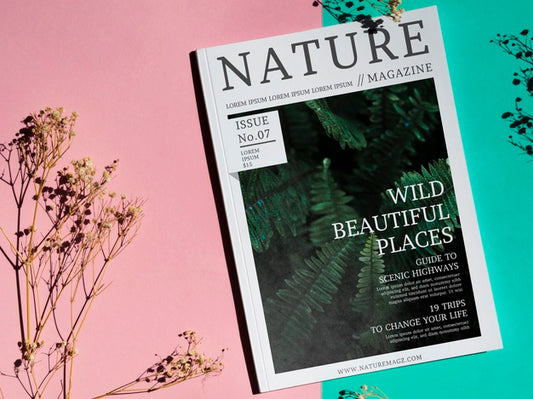 Free Wild Beautiful Places Magazine On Simple Background Psd