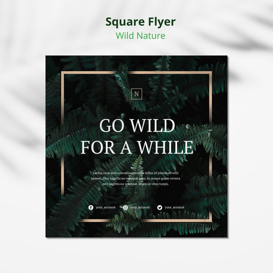 Free Wild Nature Concept Square Flyer Mock-Up Psd