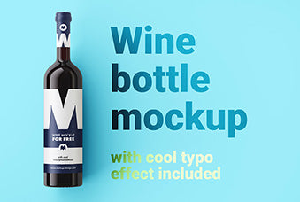 Free Wine Bottle Mockup