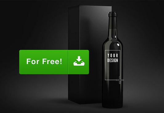 Free Wine Bottle Psd Mockup