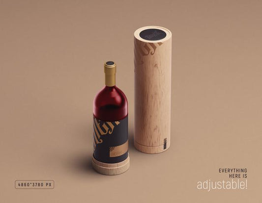 Free Wine Packaging Mockup By Mithun Mitra Psd