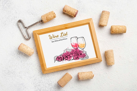 Free Wine Stoppers With Corkscrew And Frame Psd