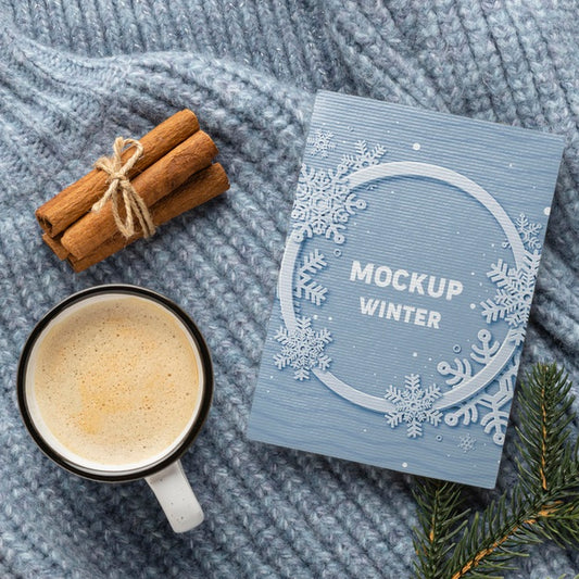Free Winter Hygge Composition With Card Mock-Up Psd