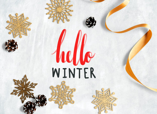 Free Winter Season Typography Design Mockup