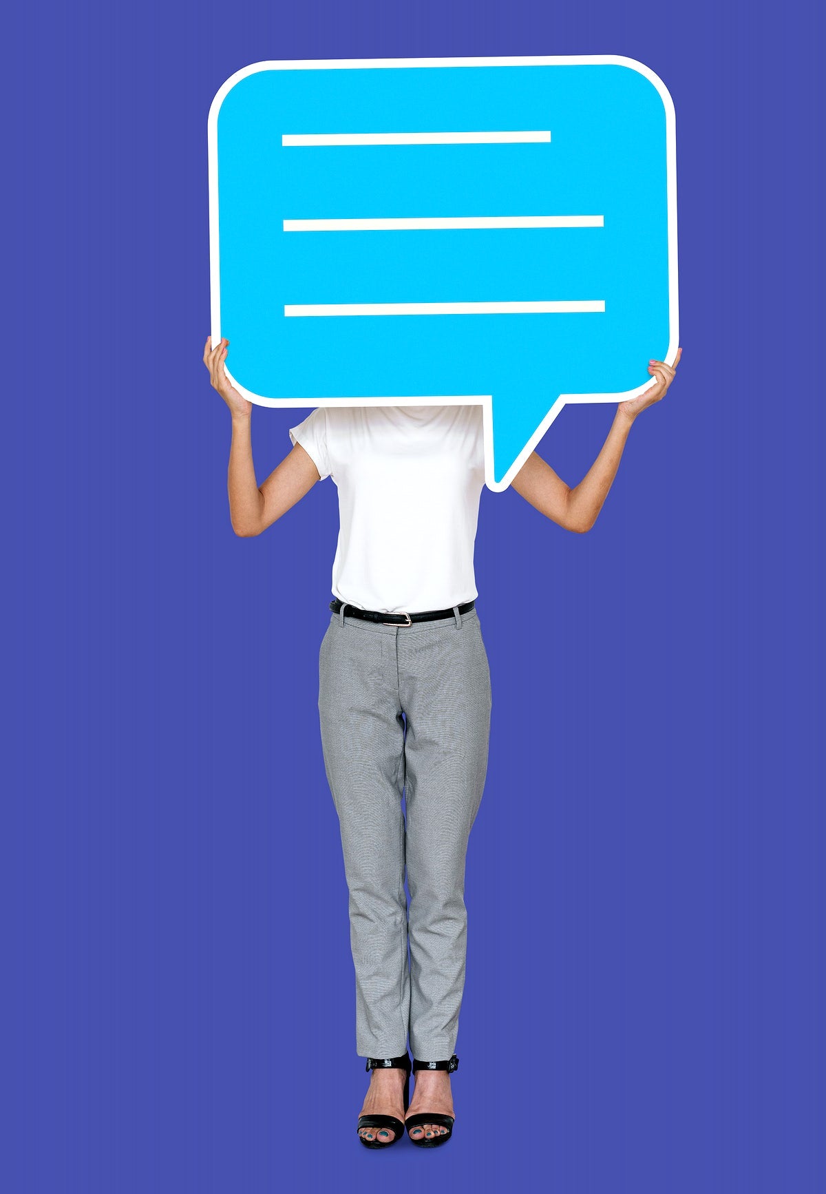 Free Woman Holding A Speech Bubble