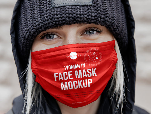 Free Woman In Face Mask Mockup