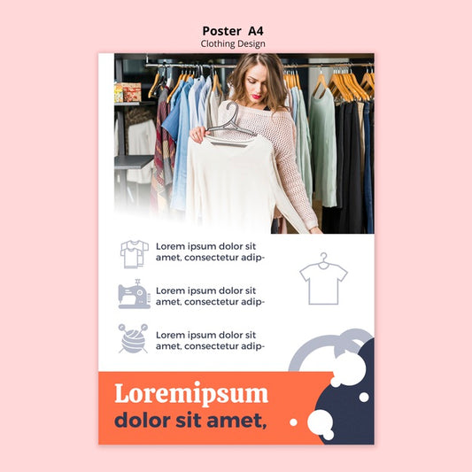 Free Woman Looking At A Blouse In A Shop Poster Psd