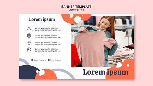 Free Woman Looking At A Blouse In Clothing Store Banner Psd
