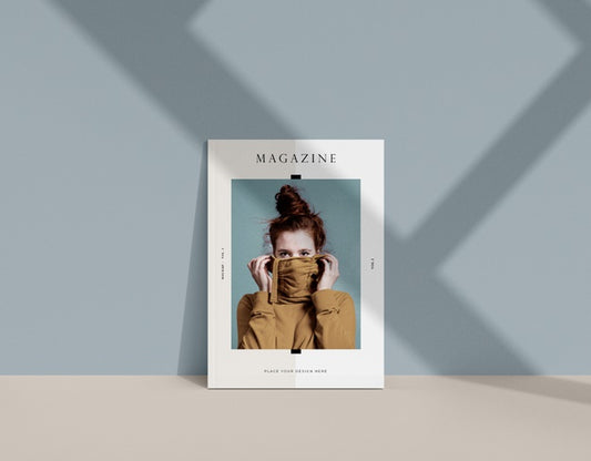 Free Woman On Editorial Magazine Mock-Up Psd