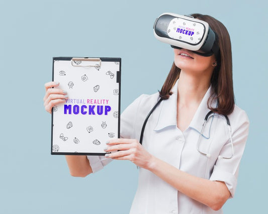 Free Woman Wearing Virtual Reality Headset Psd