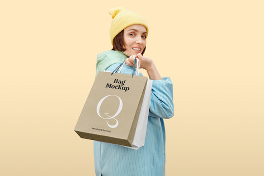 Free Women With Paper Bags Mockup