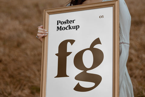 Free Women With Poster Mockup