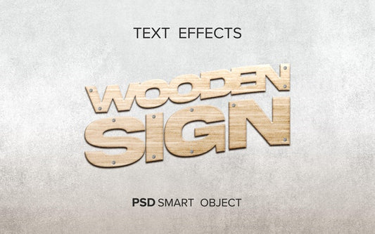 Free Wood Text Effect Mock-Up Psd