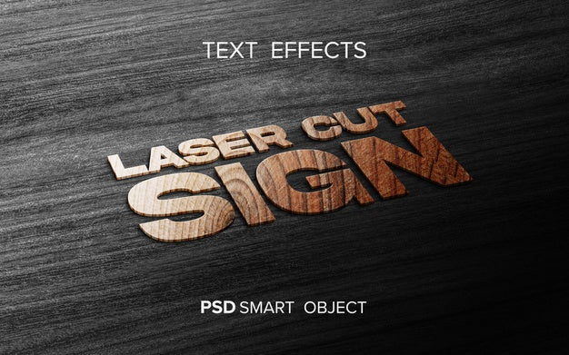 Free Wood Text Effect Mock-Up Psd