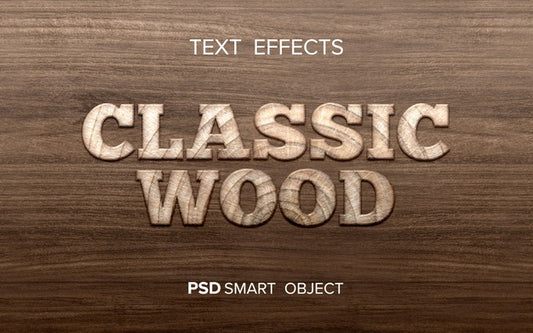 Free Wood Text Effect Mock-Up Psd