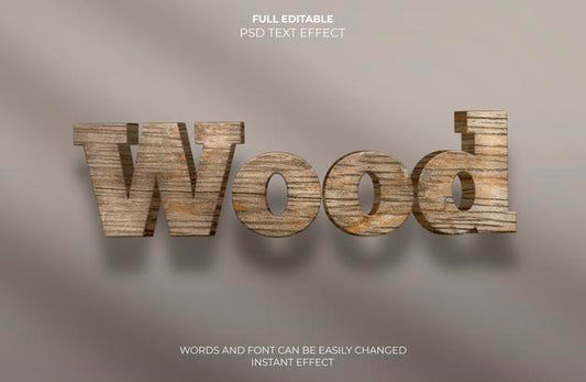 Free Wood Text Effect Psd