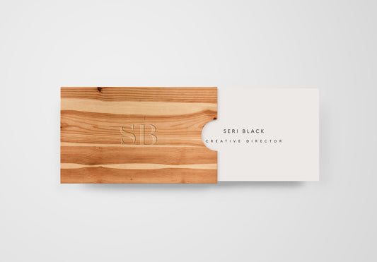 Free Wooden Box Business Card Mockup