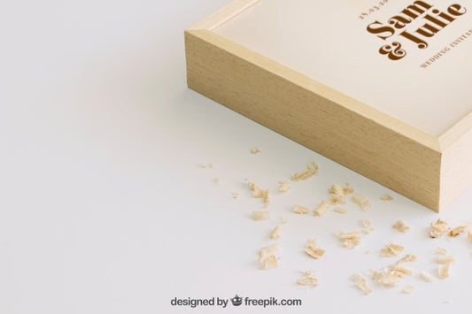 Free Wooden Box Mockup For Wedding Psd