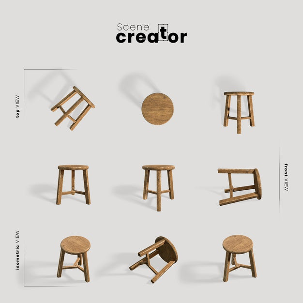 Free Wooden Chair View Of Spring Scene Creator Psd